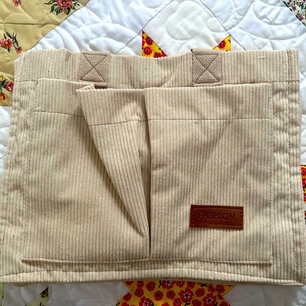 Medium Corduroy Tote! With handles and adjustable strap!